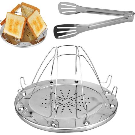 Grille-Pain De Camping Pour Réchauds à Gaz 4 Tranches Toast Plateau Toast Rack Grille De Grille-Pain Pliable Pour Le Pique-Nique De La Cuisinière à Gaz En Plein Air En Famille (1/5)