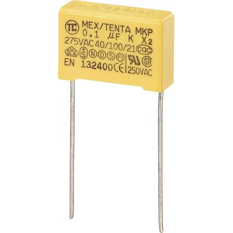 TRU COMPONENTS MKP-X2 1 St. MKP-X2-Funkentstör-Kondensator radial bedrahtet  0.15 µF 275 V/AC 10 % 1
