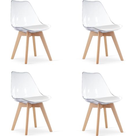 Silla MARK - transparente / patas naturales x 4 (1/5)