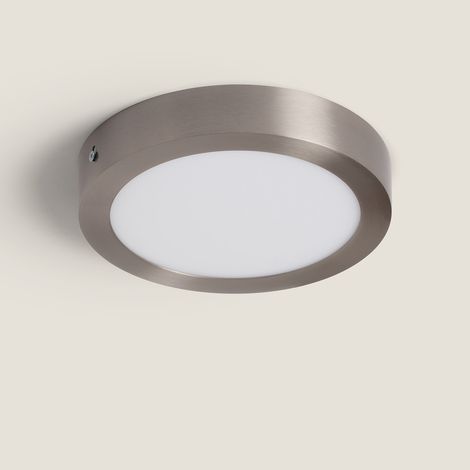 LED-Deckenleuchte 18W Rund Metall Ø225 mm Silber 3000K Warmweiß