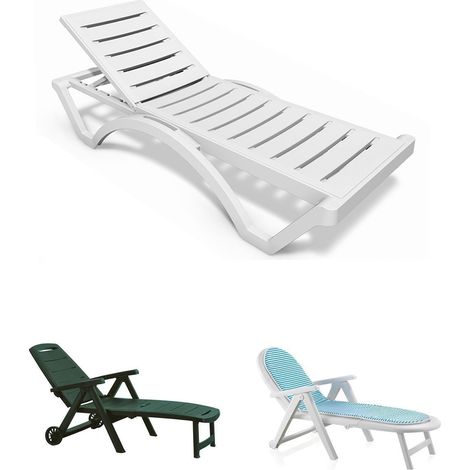 JARDIN202 - Tumbona Multiposición para Exterior - Hamaca Elegante y Moderno Resistente a los Rayos UV X 2 UNDS (Blanco) (1/3)