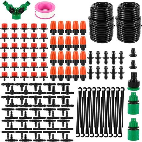 Kit d'irrigation goutte à goutte de 149 pièces, kit d'irrigation goutte à goutte automatique, système d'irrigation de jardin avec tuyau de 30 m, pour jardin, pelouse, plantes, serre (C) (1/5)
