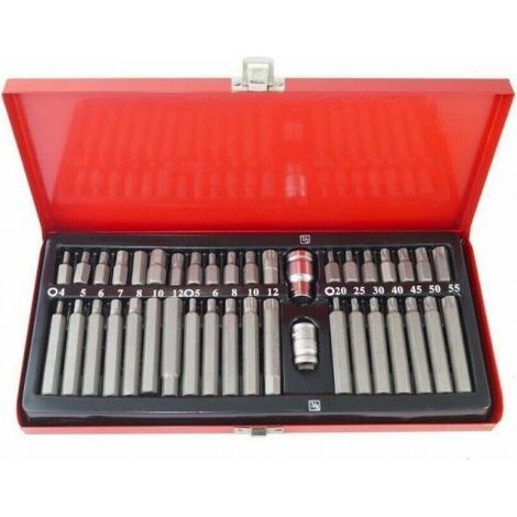 KIT SET INSERTI CHIAVI 40 PZ BUSSOLE CHIAVI TORX HEX 1/2" 3/8" PROFESSIONALE