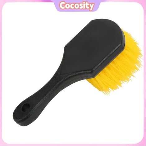 Cocosity Brosse de roue Brosse De Nettoyage De Pneus De Roue De Voiture Jaune Ergonomique Intérieur E moto coffret Jaune (1/5)