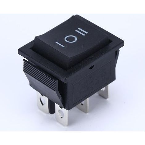Interrupteur modulaire bipolaire à bascule On-off-on 16A 250V AC – Configuration DP3T – Pour montage dans panneaux jusqu'à 3mm (1/2)