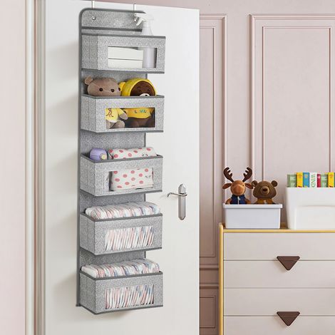 5 Pockets Over the Door Non Woven Fabric Organizer (1/5)