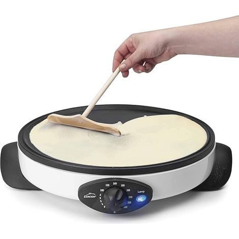 Antihaftbeschichteter Crêpes-Maker aus Aluminium, 30 cm, Leistung 1000 W, Weiß