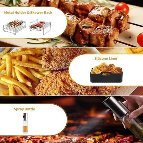 Accessoires de friteuse à air chaud - - AF500EU - 8 pièces - Silicone et inox - Compatible Ninja Foodi (1/4)