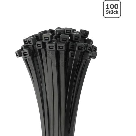 Kabelbinder 4,8mm breit schwarz 100 Stk. UV beständig - Länge: 430mm