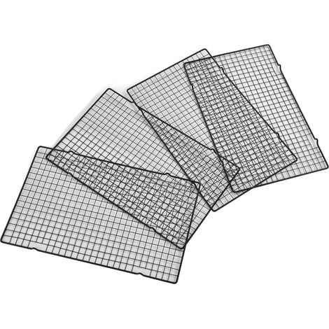 Grille de refroidissement pour barbecue (lot de 4) en acier inoxydable, idéale pour la cuisson de gâteaux et biscuits. (1/5)
