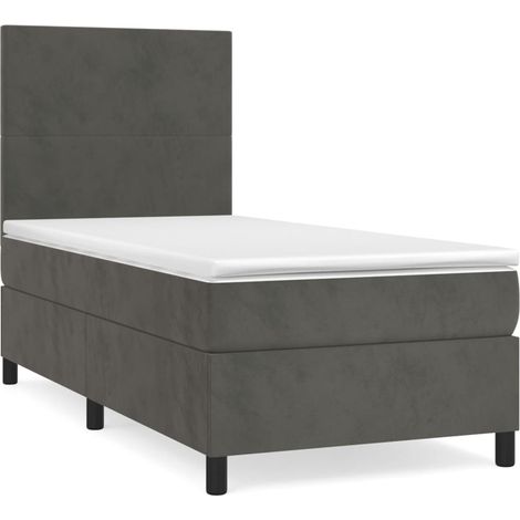 Maison Exclusive - Boxspringbett mit Matratze Dunkelgrau 90x200 c