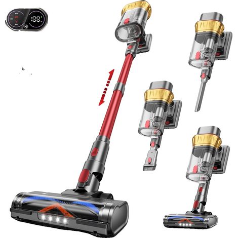 Aspirateur à main, aspiration ultra forte, longue autonomie, Rouge, 100V-240V Prise EU (1/2)