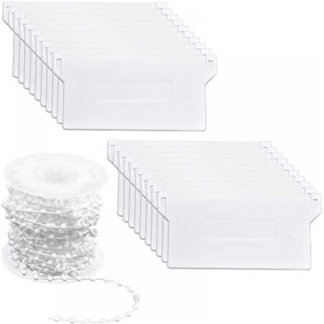 Lattes inférieures de poids de store vertical, 20 pièces, kit de réparation de store de 89 mm (3,5) x 10 m, blanc (1/5)