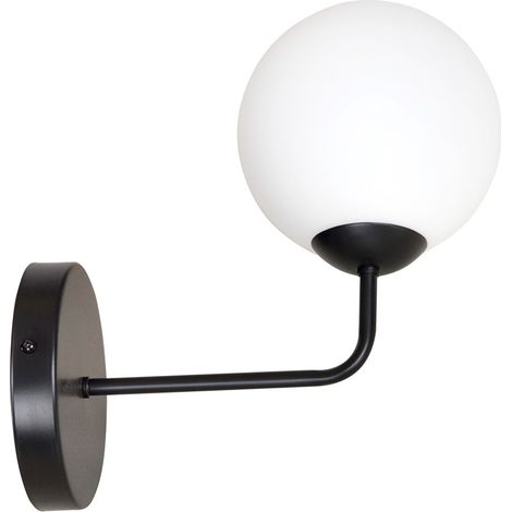 Applique Emibig Pregos K1 E14 1 luce nera vetro acciaio (1/5)