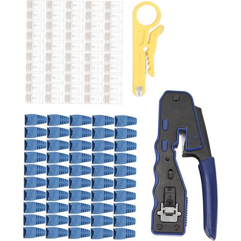 Outil de sertissage RJ45 multifonctionnel pour connecteurs Ethernet Cat5, Cat5e, Cat6 et Cat6A. (1/5)