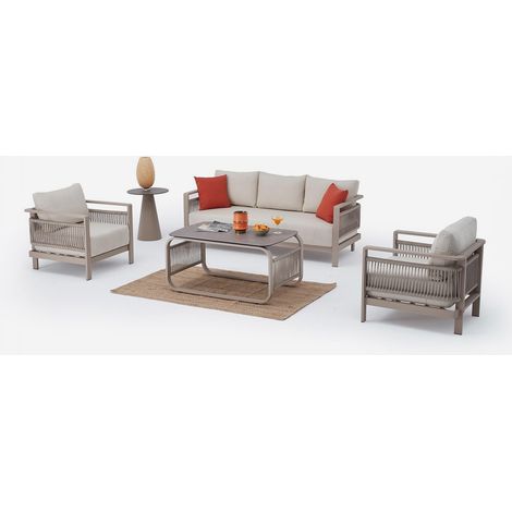 Venedik 4-Sitzer Gartensofa mit Beistelltisch (1/5)