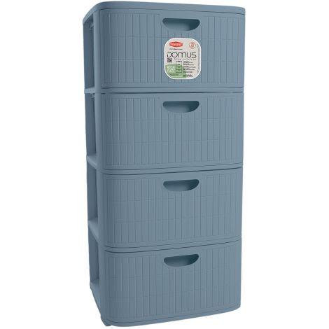 Cassettiera Mobile Domus con 4 Cassetti Smoky Blue 40 x 40 x 80 cm