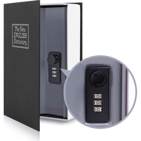 Coffre Fort Secret,pour Dictionnaire avec Verrou à Combinaison, Coffre-fort en Forme de Livre, Cachette Secrete (1/5)