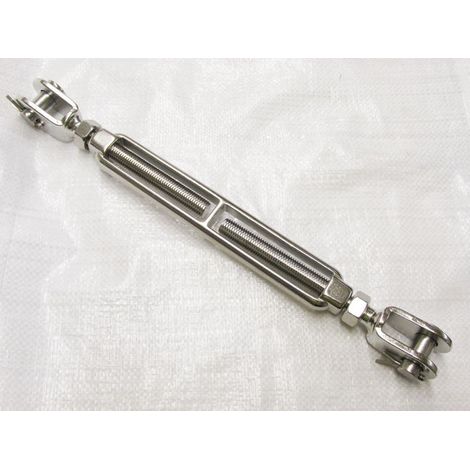 Jaw Jaw Turnbuckle Stainless Steel + Centre Bar M20 (Straining Screw Barrel Open Body Tensioner) (1/2)