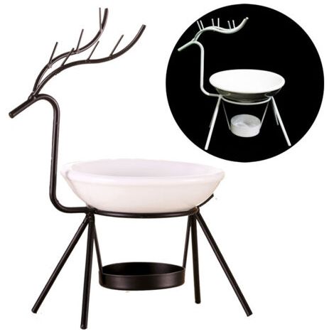 décoration de Noël Photophore en forme de renne pour bougie chauffe-cire, aromathérapie, huile essentielle, décoration de table de fête de Noël cadeau de Noël (1/5)