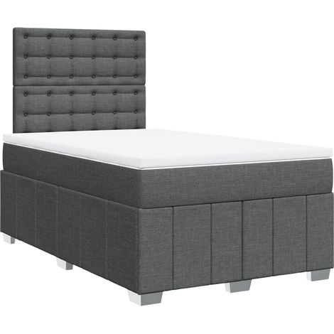 Boxspringbett mit Matratze Dunkelgrau 120x200 cm Stoff vidaXL (1/5)