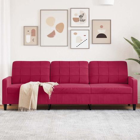 3-Sitzer-Sofa Weinrot 210 cm Samt (1/5)
