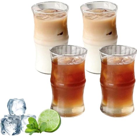 NSXIN 2er Set Latte Macchiato Gläser 400ml Kristall trinkgläser Hitzebeständig (1/5)