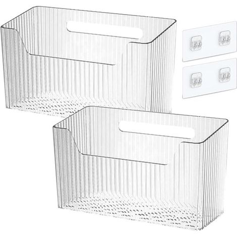 Selbstklebender Acrylbehälter 2er-Set Aufbewahrungsregal für Schranktüren Selbstklebende Wandplatte mit Abflusslöchern 20 x 8 6 x 11 9 cm 8,6 11,9 cm (1/5)
