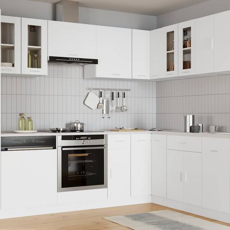 vidaXL Vitrina colgante de madera de ingeniería "Lyon" blanca 60x31x60 cm (1/5)