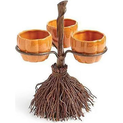 Soporte para cuencos de dulces con forma de calabaza de Halloween, bandeja plegable, soporte para cuencos de dulces, artículos para fiestas de Halloween (naranja, 3 cuencos) (1/5)