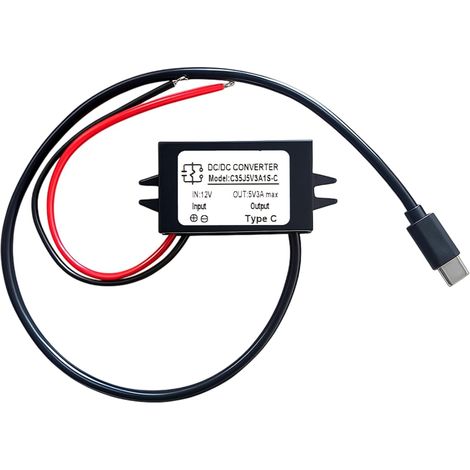 Convertisseur De Tension DC-DC 8 V-32 V Vers 5 V USB-C 3 A 15 W  Prise USB 12 V 5 V, Adaptateur Secteur, Alimentation USB, Interface Type-C, Convertisseur De Tension USB 24 V, Convertisseur Abaisseur (1/5)