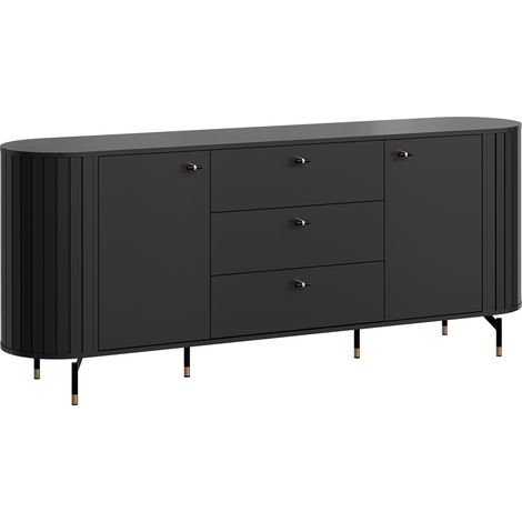 Cómoda Novmono 103, Negro, Con cajones y puertas, Número de cajones: 0, 81x191x40cm