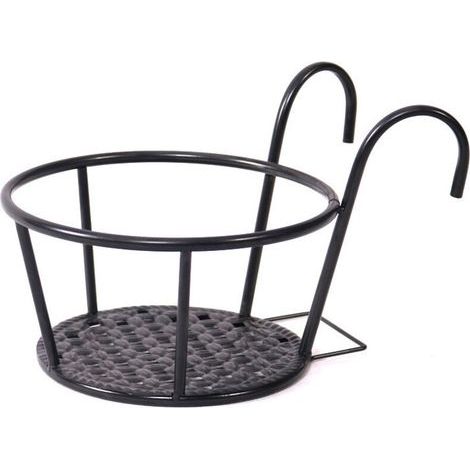 Étagère à Pots De Balcon Au-Dessus des Jardinières De Rail De Plate-Forme Support De Pot De Fleur en Métal Cintres De Pot De Fleur De Clôture Support De Pot De Balcon Plante Vase (1/4)