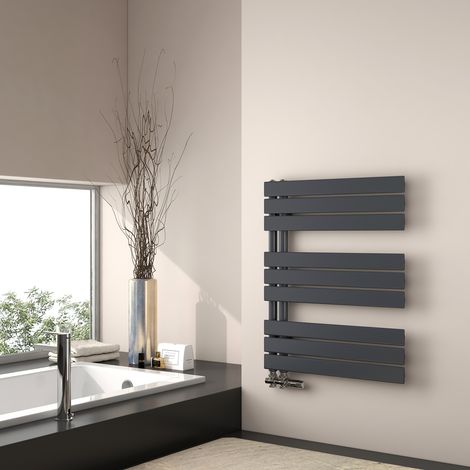 EMKE Scaldasalviette ad acqua calda, 762x600 mm - Scaldasalviette a pannello piatto antracite