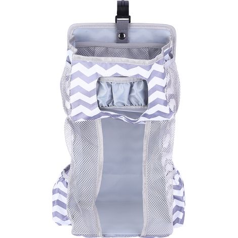 Sac de rangement suspendu pour lit bébé, organisateur jouets et couches, fixe berceau, pochettes multiples (1/5)