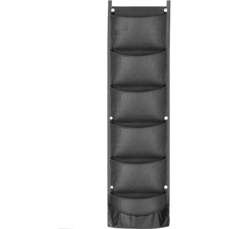 Sacs De Plantation Verticaux - Feutre Épais 300 g/m² - 6 Poches - Pour Balcon Jardin Cour Bureau Intérieur - Lot De 6 (1/5)