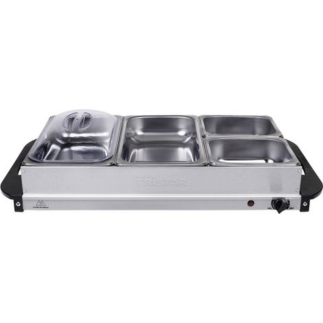 [GEBRAUCHT] B-Ware Tristar Buffet Servierer Heizplatte Edelstahl 300 W Buffetwärmer Warmhalteschale