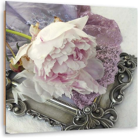 Quadro deco panel, Rosa su uno specchio - 50x50 (1/5)