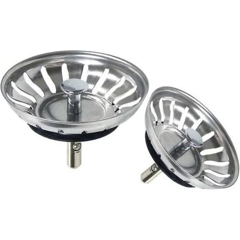 HOXILEELEO Filtro lavello filtro tappo filtro per lavello, scolapiatti lavello in acciaio inox per la vostra cucina e bagno - Diametro 80 mm (confezione da 2) (1/5)