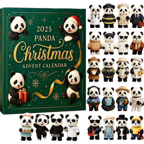 Calendrier De Lavent 2025 - 24 Ornements En Acrylique En Forme De Panda - Décorations Pour Arbre De Noël - Cadeaux Pour Enfants Et Ados (1/3)