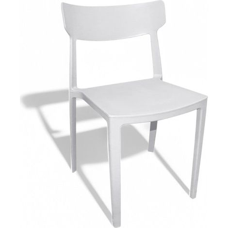 Sedia in resina senza braccioli con schienale aperto impilabile debbit - Bianco (1/5)