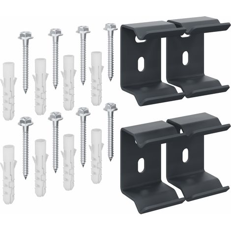 Oval Column Radiator Horizontal Wall Mounting Bracket Kit Fittings Set Anthracite