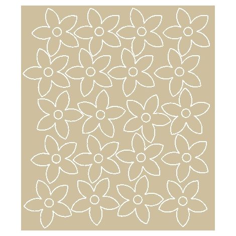 Stickers muraux fleurs, 20 pièces, beige mat