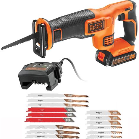 Black and Decker 18v Cordless Reciprocating Saw BDCR18 1 x 1.5ah + x15 Blades (1/5)