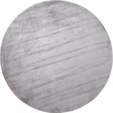 Tapis Moderne Rond Pour Salon ou Bureau Gris Clair Diamètre ø 140 cm Gesi II