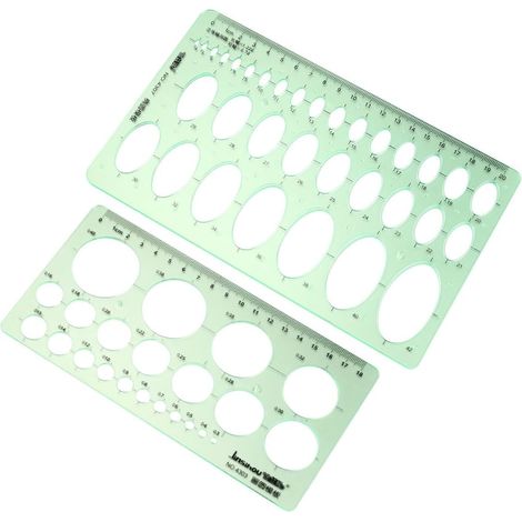 Gabarits de règles en plastique vert LIOOBO (2 pièces) pour le (1/5)