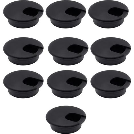 10 piezas, Prensaestopas, 46,546,519 mm, Gestión de cables para escritorios, Negro, Plástico, Prensaestopas eléctricos para tubos y bandejas (1/5)