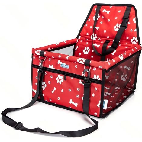 Siège de sécurité Nobleza pour chiens et chats, motif pattes, aéré et rembourré