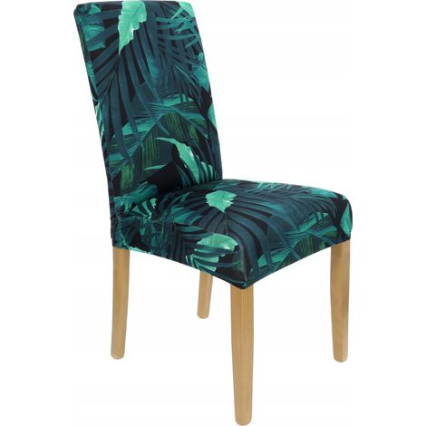 HOUSSE DE CHAISE ÉLASTIQUE À MOTIF FEUILLES [21CY] (1/5)