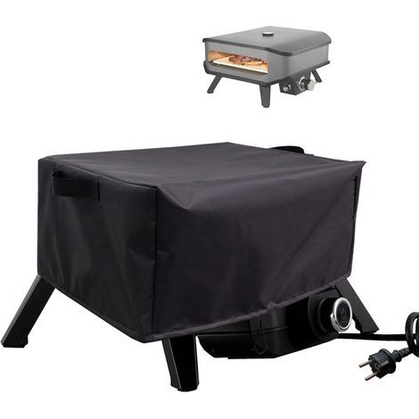 , 55x55x27 CM Bache Housse de Protection , Housse Four a Pizza Exterieur en Tissu Oxford 420D, Imperméable Coupe-Vent Anti-UV Couverture de Grill, Réglable (1/5)